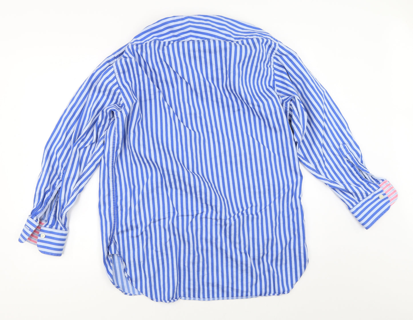 Charles Tyrwhitt Mens Blue Striped   Button-Up Size 16