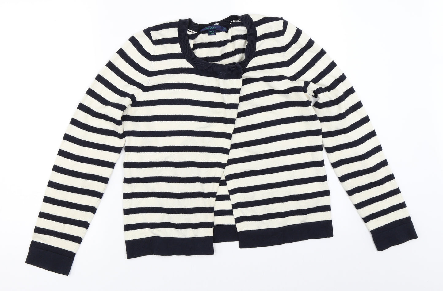 Boden Womens Blue Striped  Cardigan Jumper Size 12