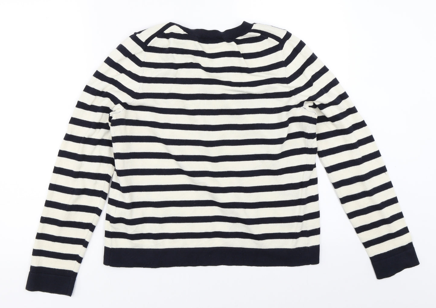 Boden Womens Blue Striped  Cardigan Jumper Size 12