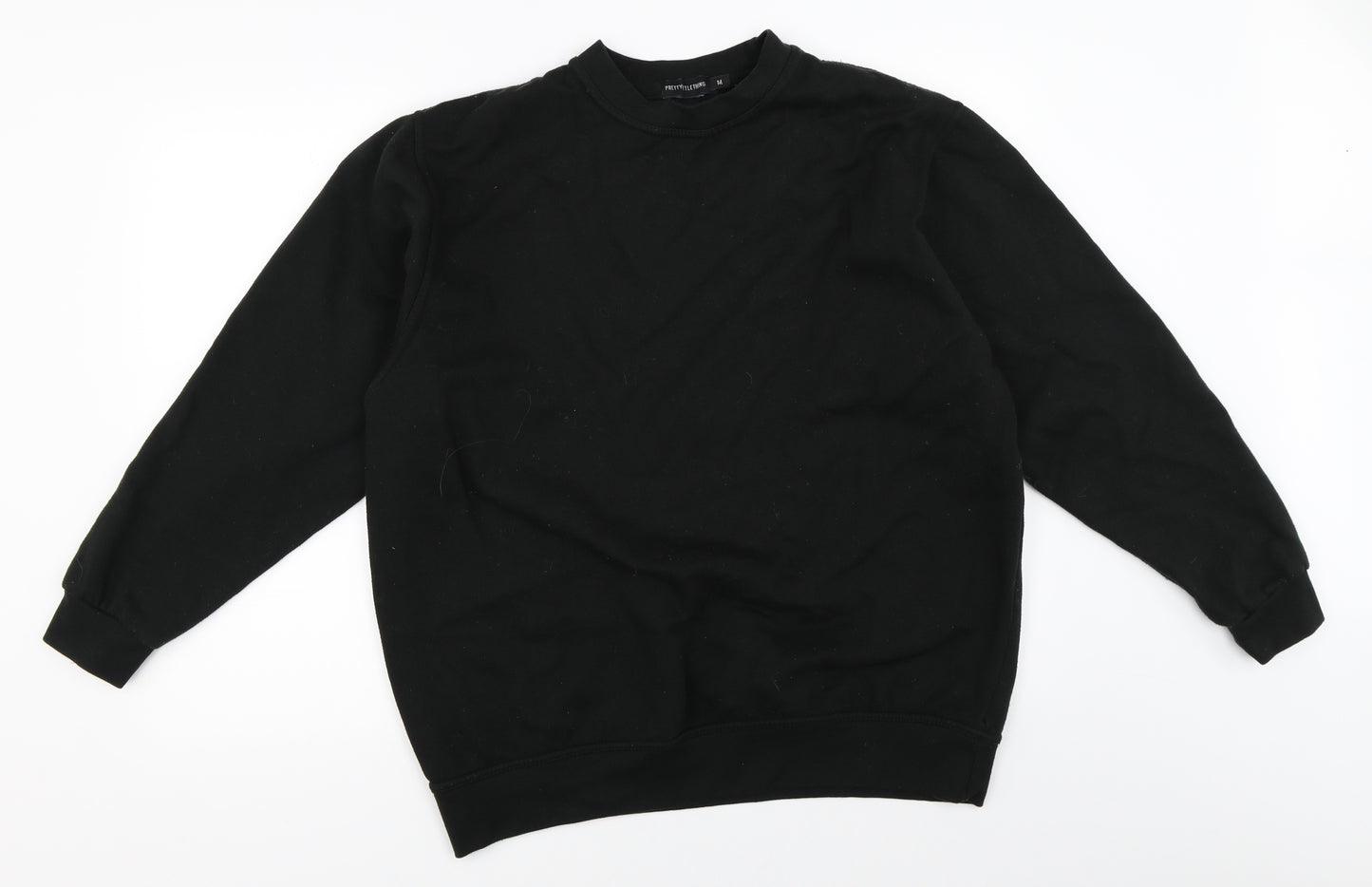 PRETTYLITTLETHING Womens Black   Pullover Sweatshirt Size M