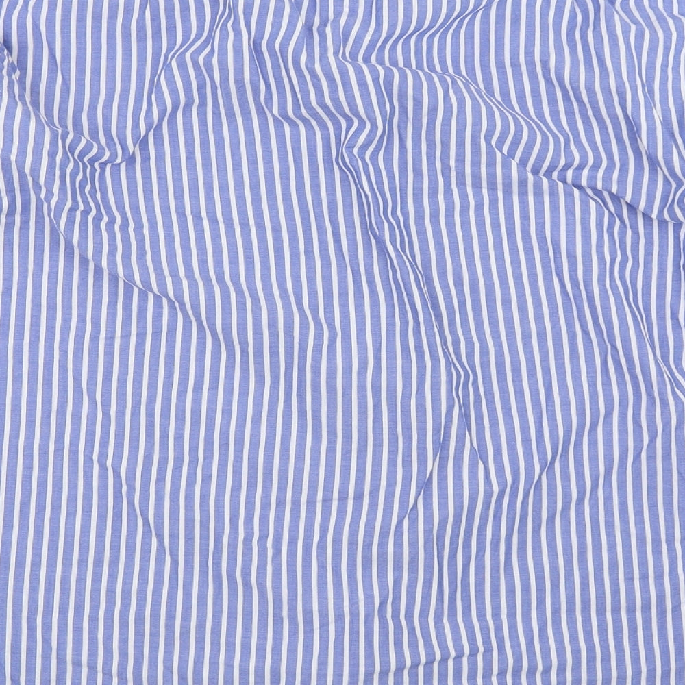 Marks and Spencer Mens Blue Striped   Button-Up Size 16.5