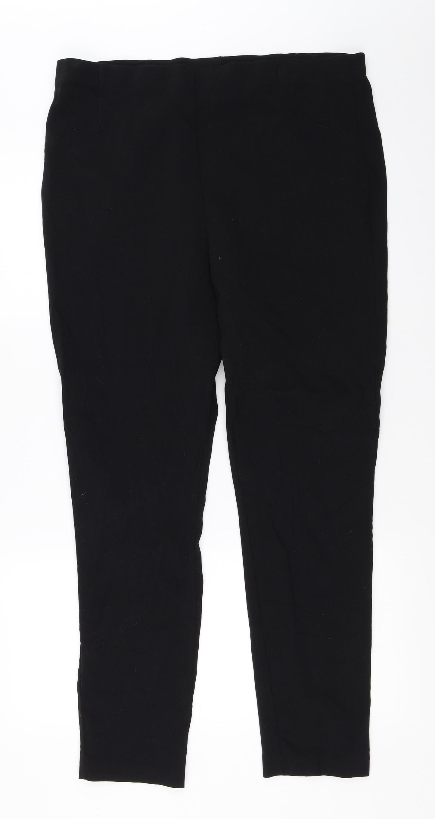 M&Co Womens Black   Trousers  Size 18 L28 in