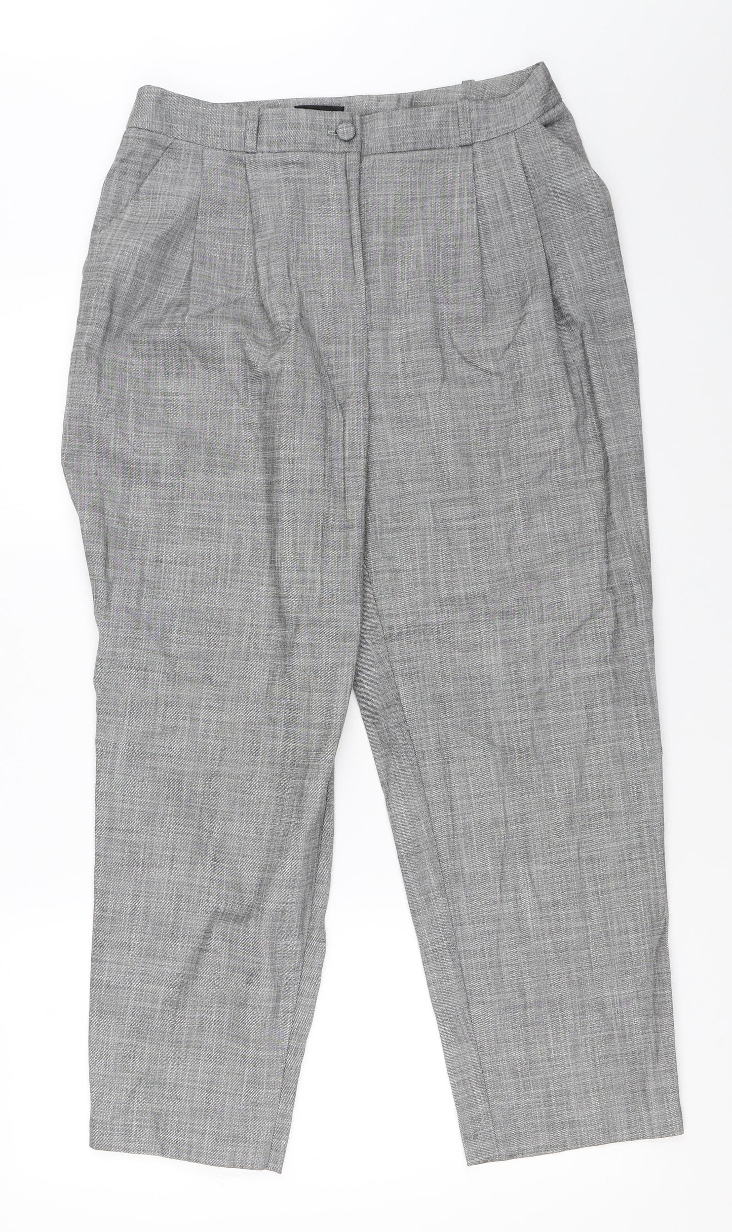 Topshop Womens Grey   Capri Trousers Size 12 L26 in