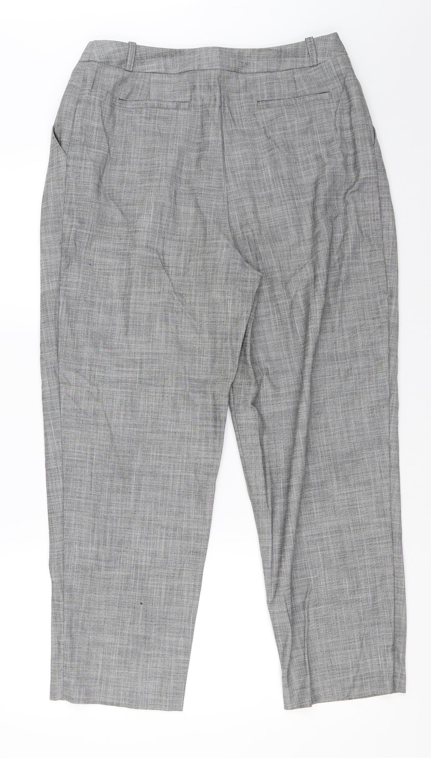 Topshop Womens Grey   Capri Trousers Size 12 L26 in