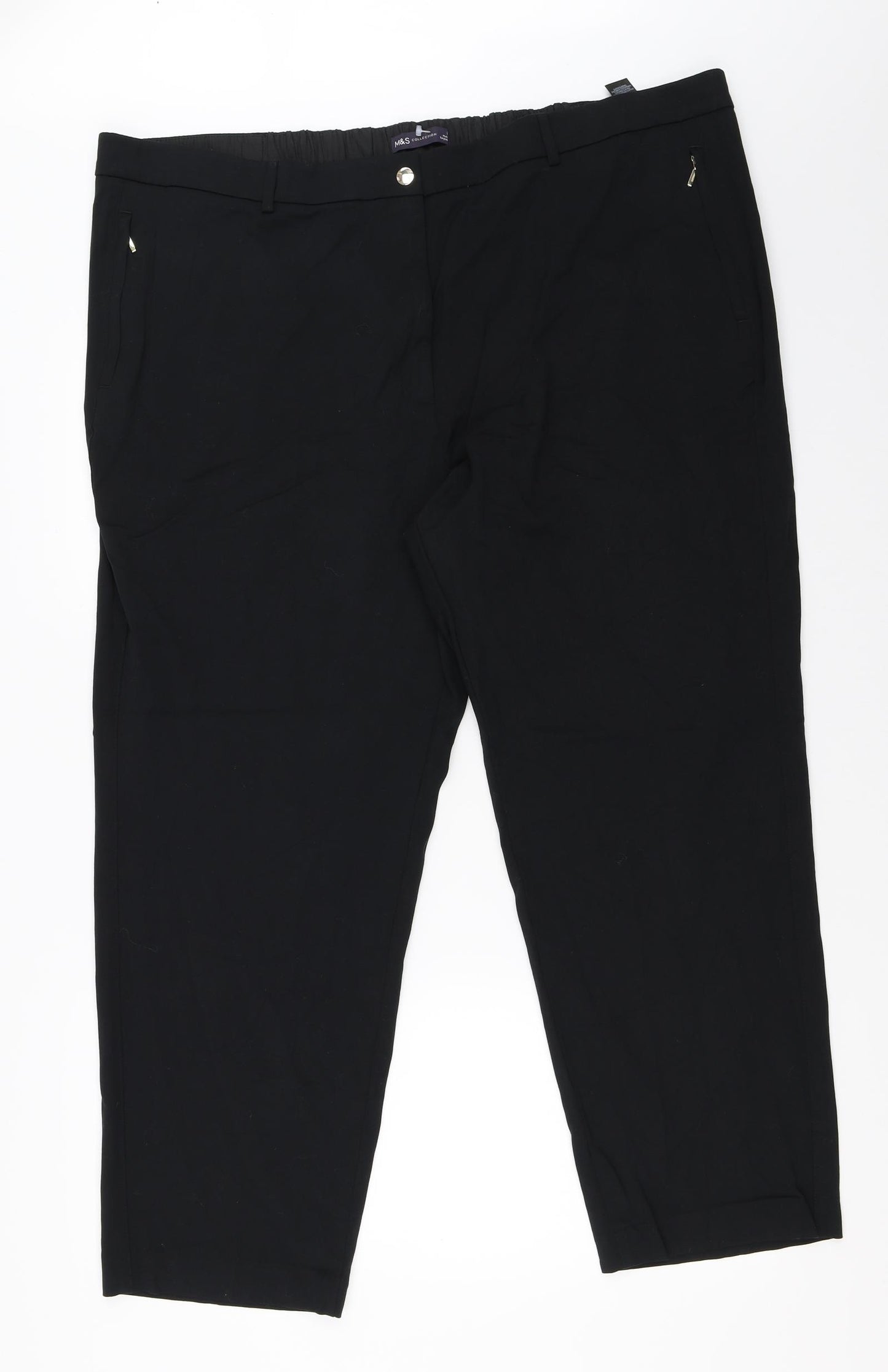 Marks and Spencer Womens Black   Trousers  Size 24 L28 in