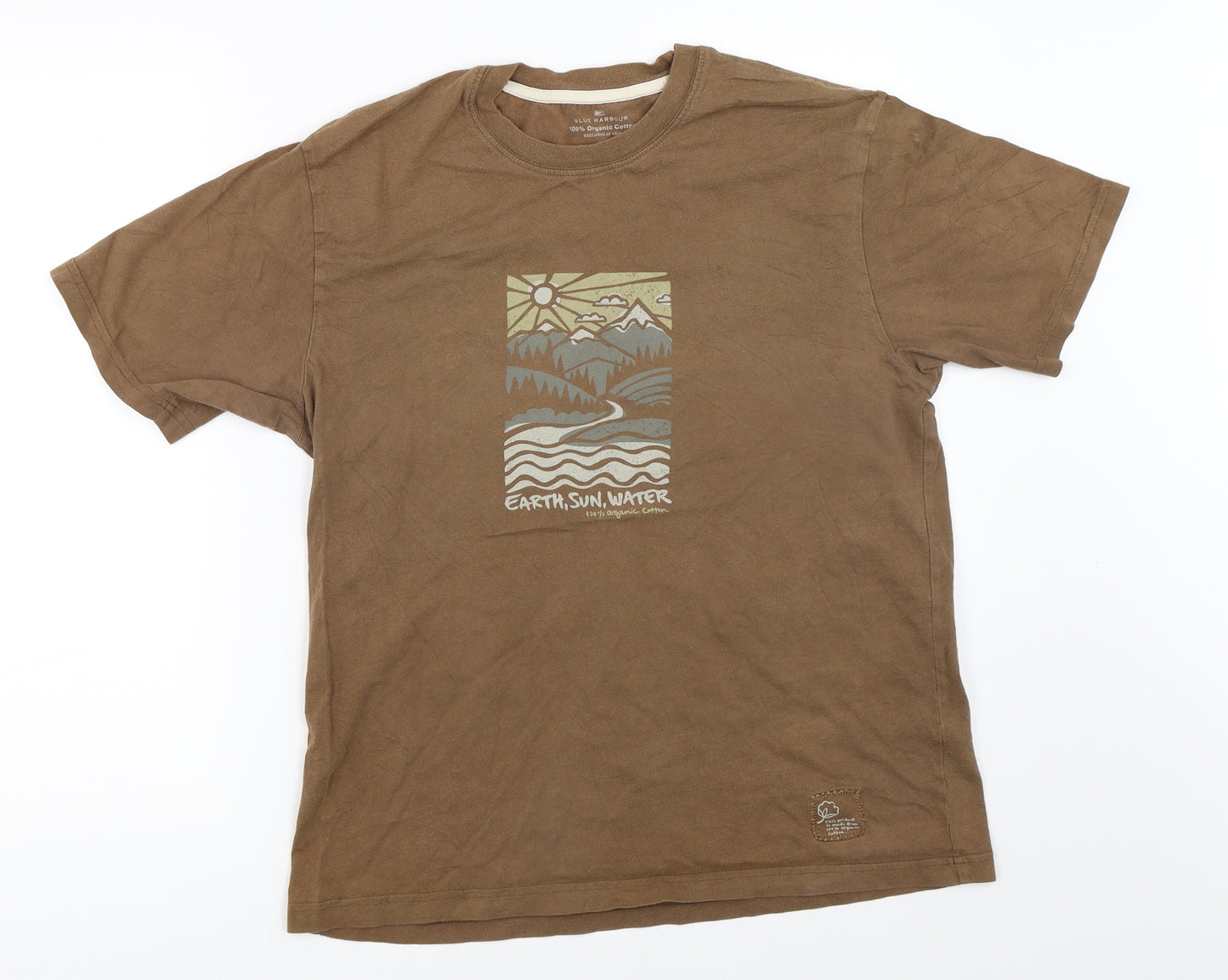 Blue Harbour Mens Brown    T-Shirt Size S