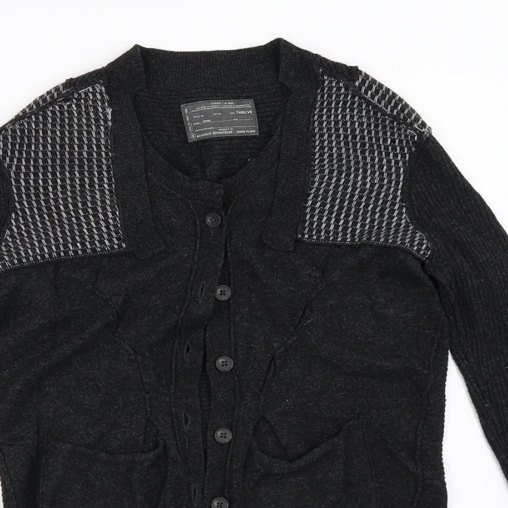 AllSaints Womens Grey   Cardigan Jumper Size 12