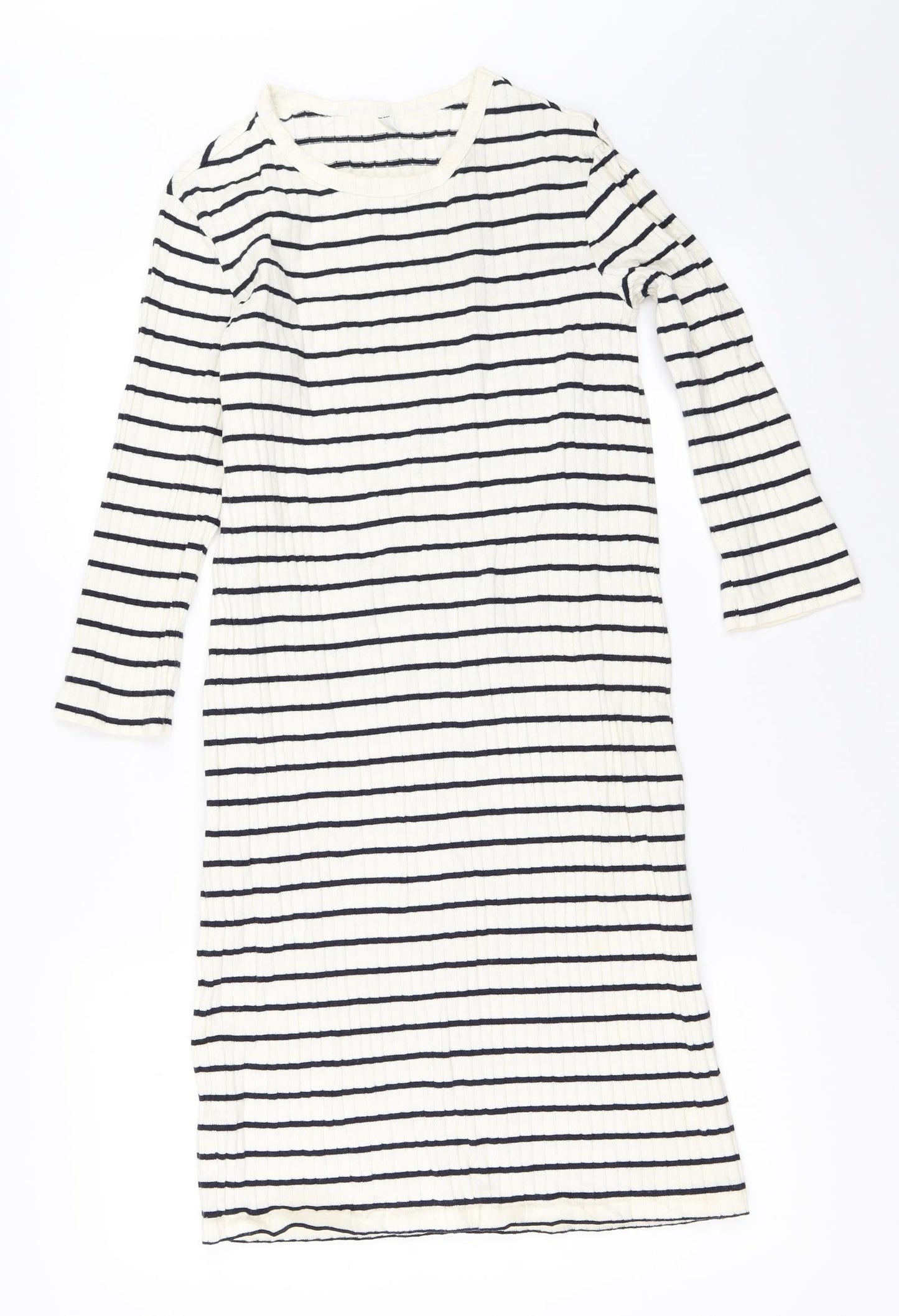 Uniqlo Womens Ivory Striped  Bodycon  Size M