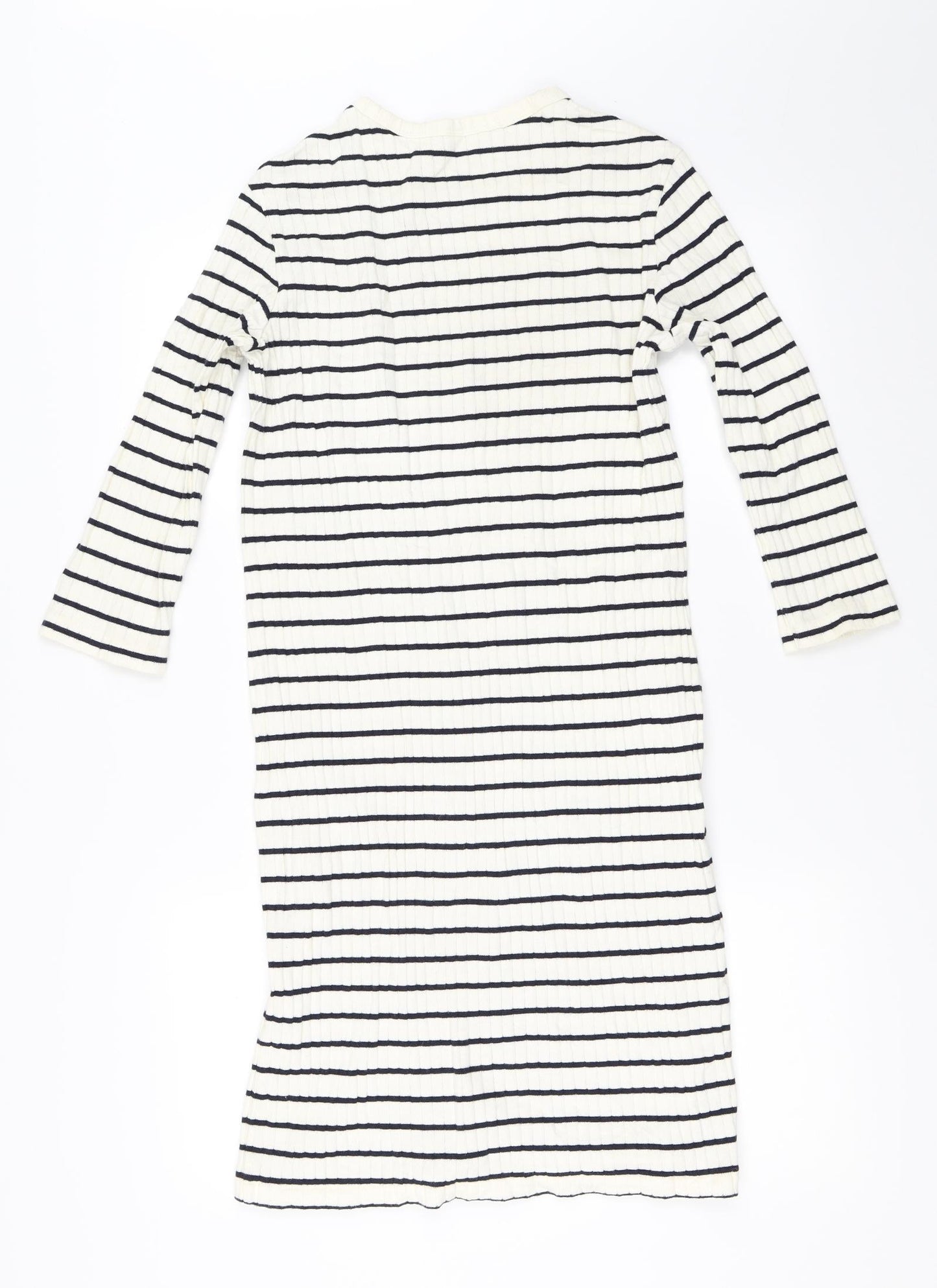 Uniqlo Womens Ivory Striped  Bodycon  Size M
