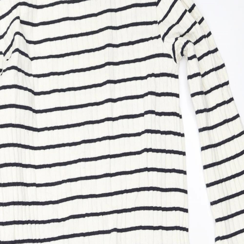 Uniqlo Womens Ivory Striped  Bodycon  Size M