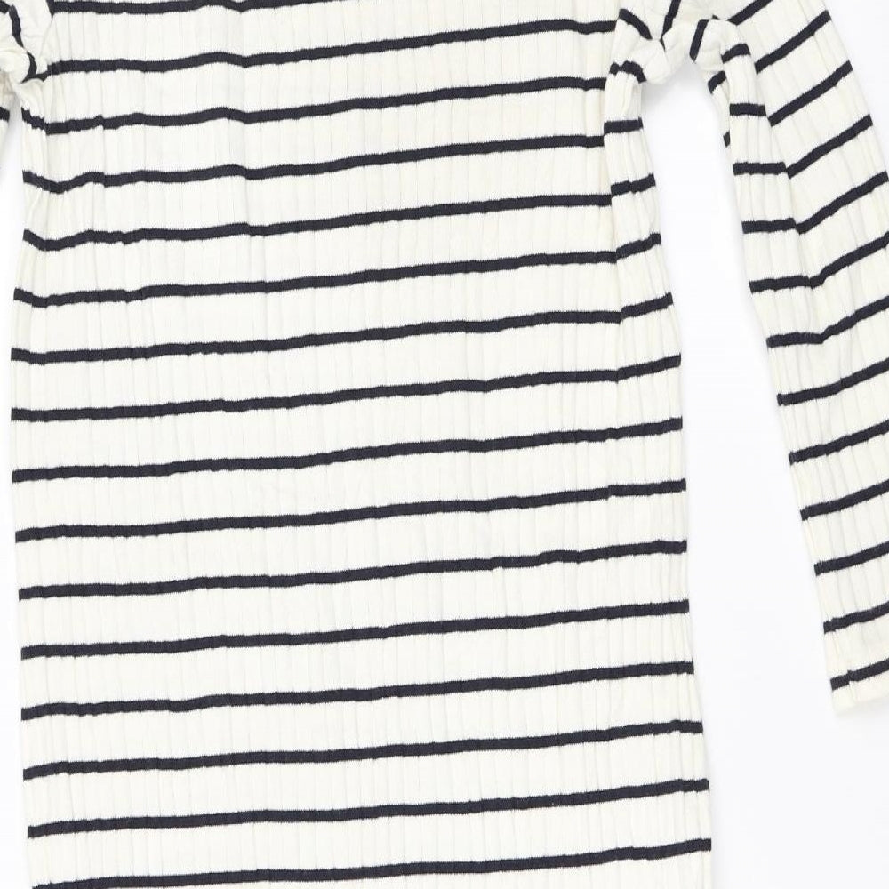 Uniqlo Womens Ivory Striped  Bodycon  Size M
