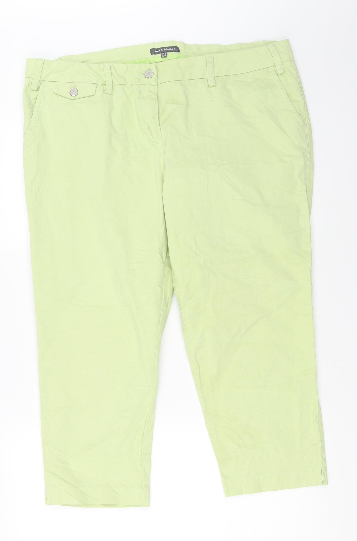 Laura Ashley Womens Green   Cropped Trousers Size 18 L22 in