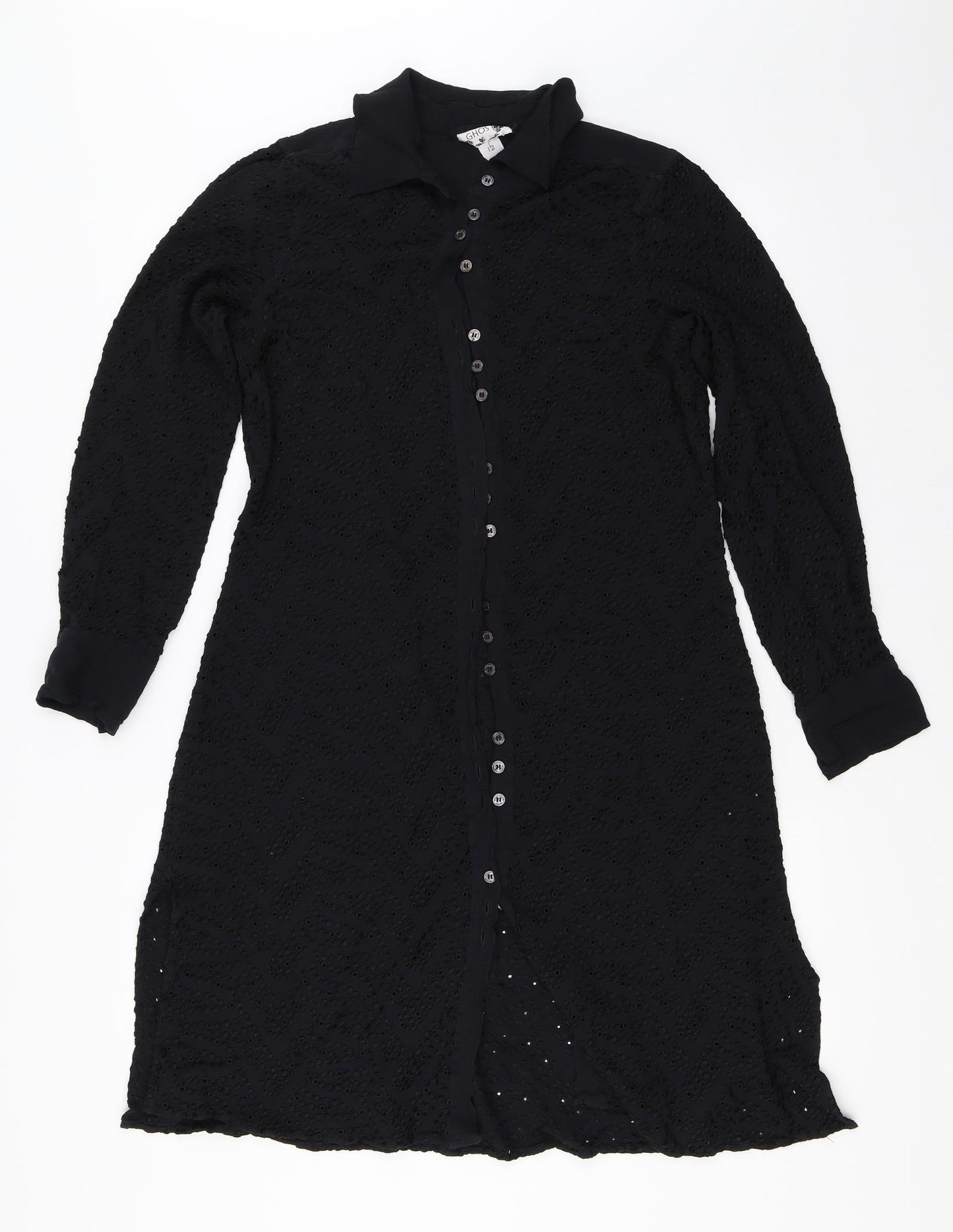 Ghost Womens Black   Shirt Dress  Size 12