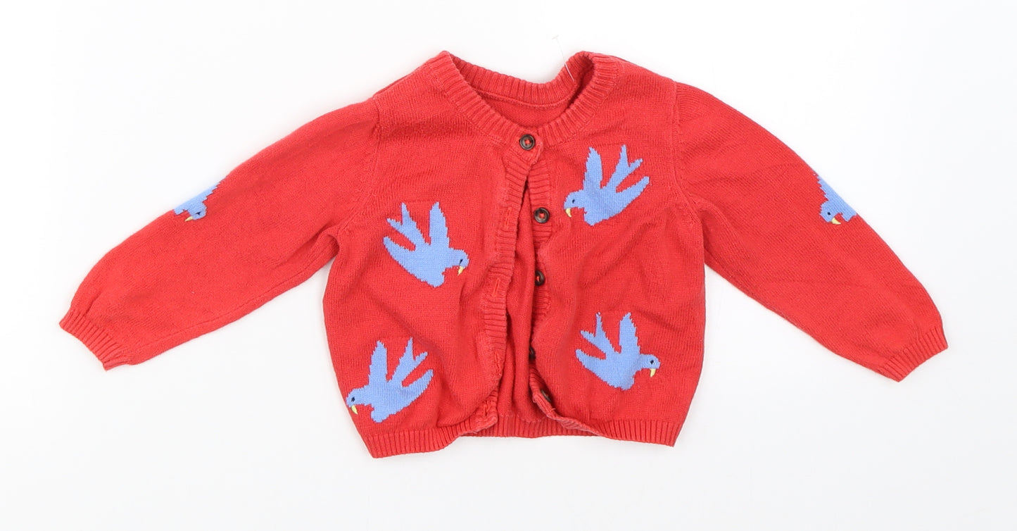 Marks and Spencer Boys Red   Cardigan Jumper Size 6-9 Months