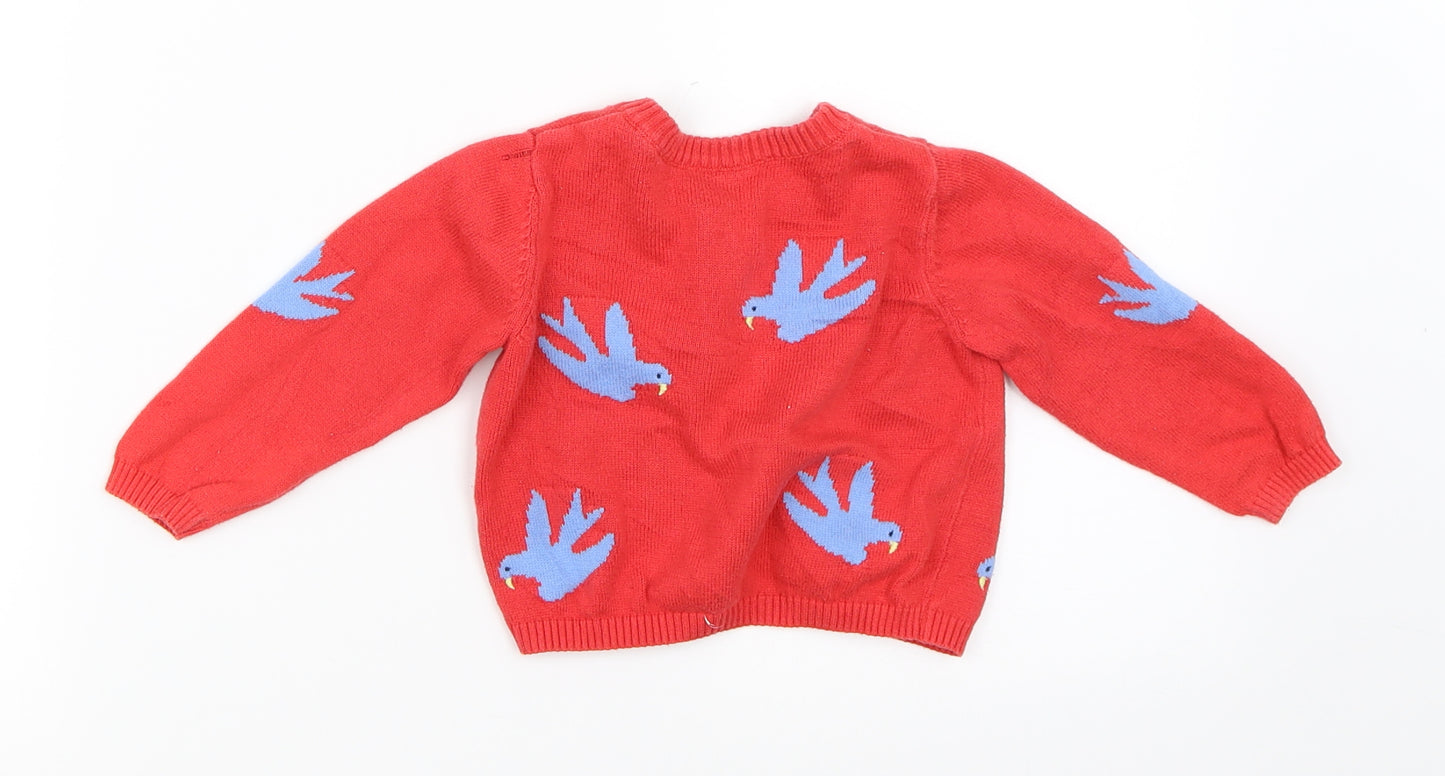 Marks and Spencer Boys Red   Cardigan Jumper Size 6-9 Months