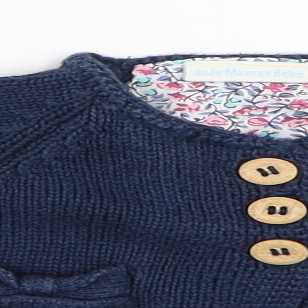 JoJo Maman Bébé Girls Blue   Cardigan Jumper Size 0-3 Months