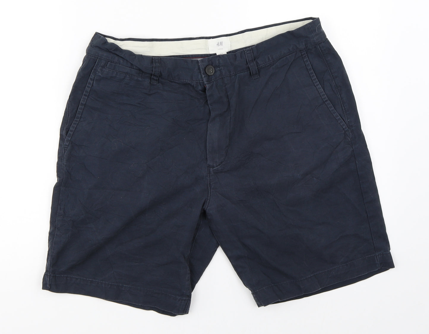 H&M Mens Blue   Chino Shorts Size 32