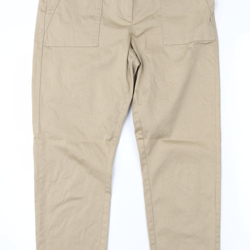 Marks and Spencer Womens Brown   Chino Trousers Size 14 L27 in
