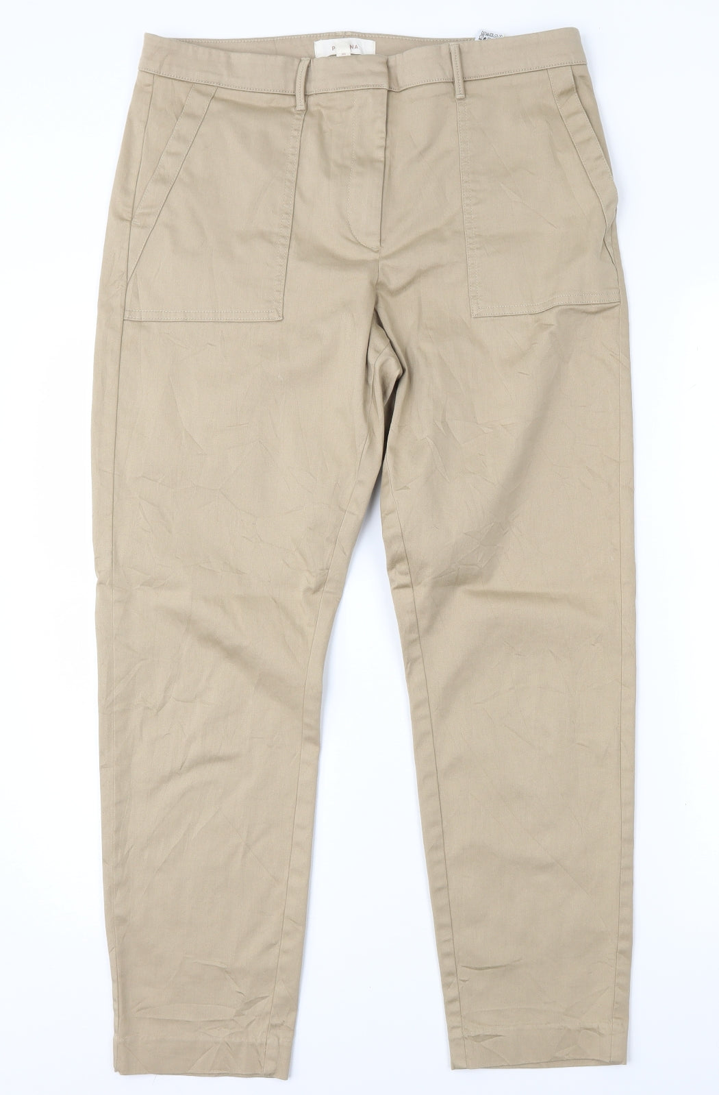 Marks and Spencer Womens Brown   Chino Trousers Size 14 L27 in
