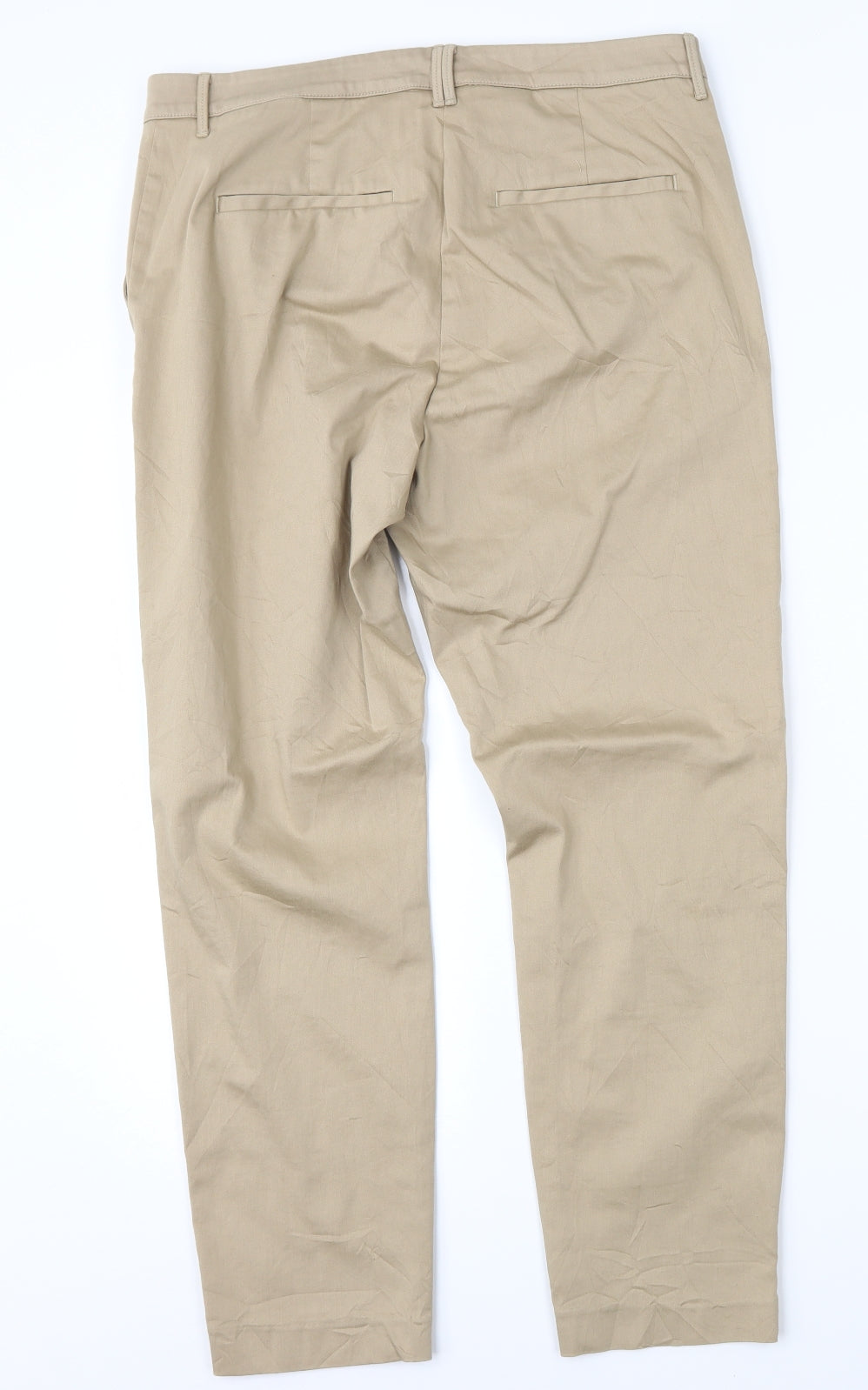 Marks and Spencer Womens Brown   Chino Trousers Size 14 L27 in