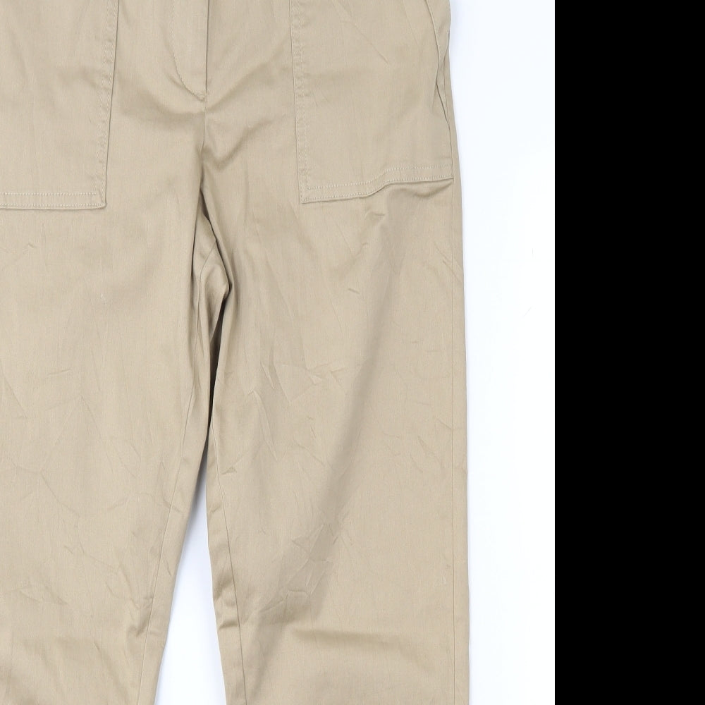 Marks and Spencer Womens Brown   Chino Trousers Size 14 L27 in