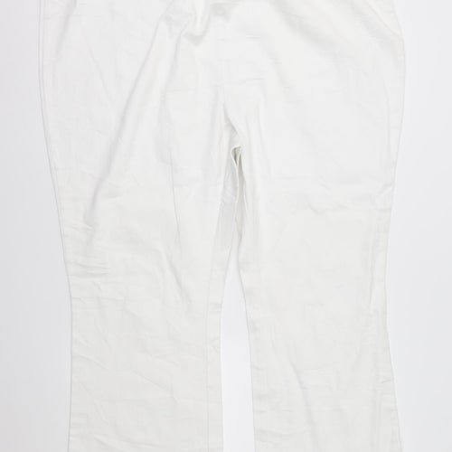 Simply Be Womens White  Denim Bootcut Jeans Size 34 L27 in