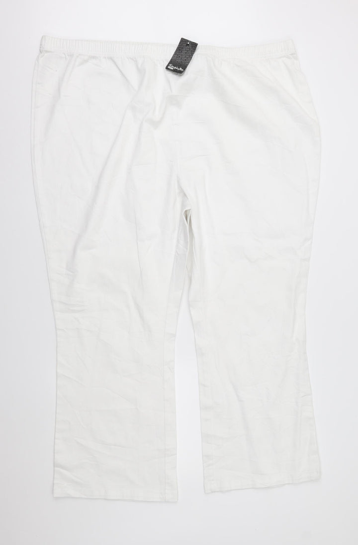 Simply Be Womens White  Denim Bootcut Jeans Size 34 L27 in