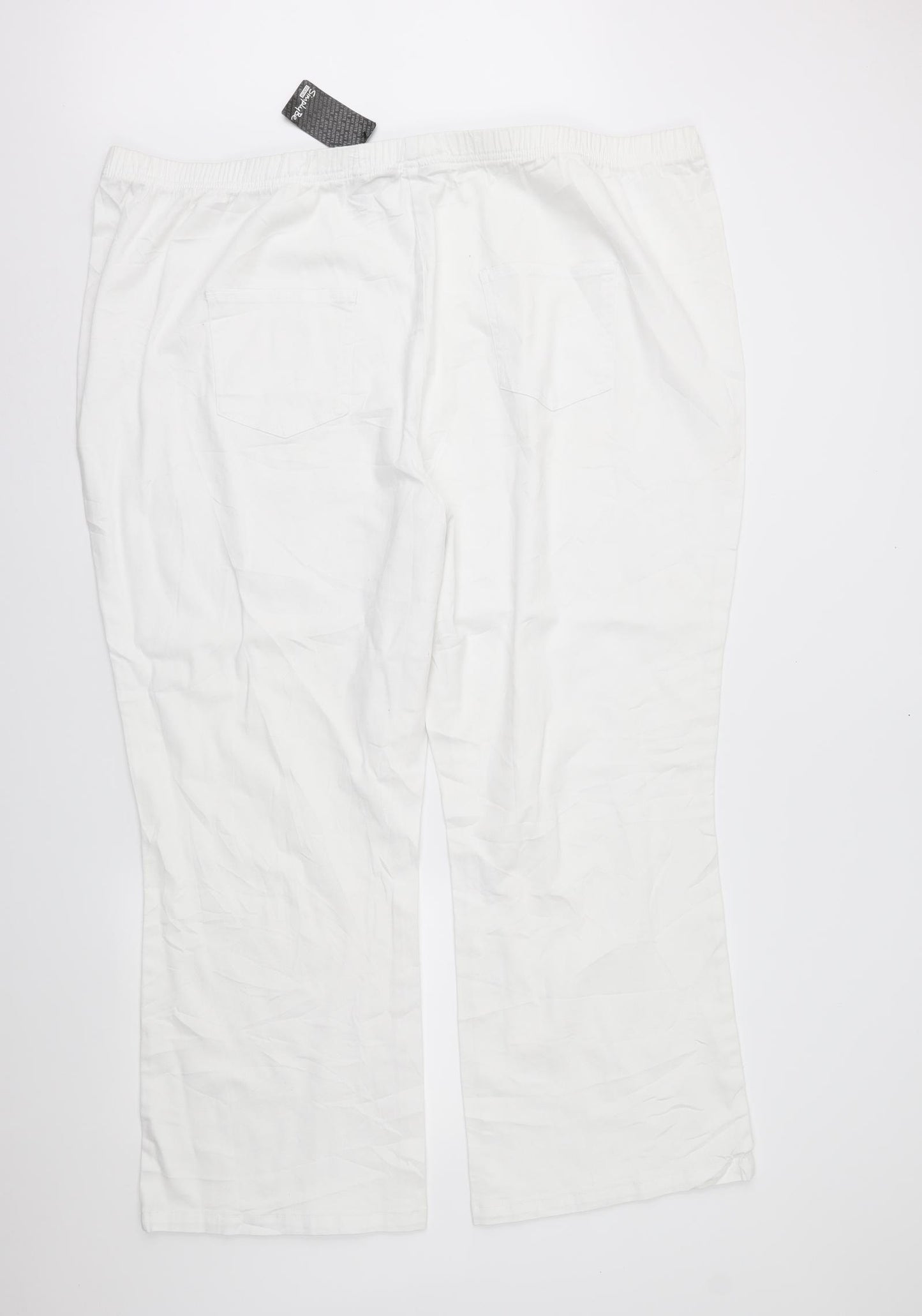 Simply Be Womens White  Denim Bootcut Jeans Size 34 L27 in