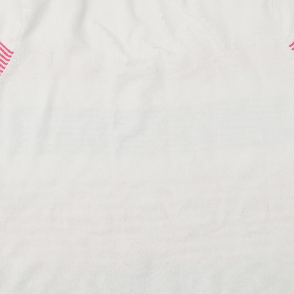 Just Elegance Womens White Striped  Pullover Jumper Size L