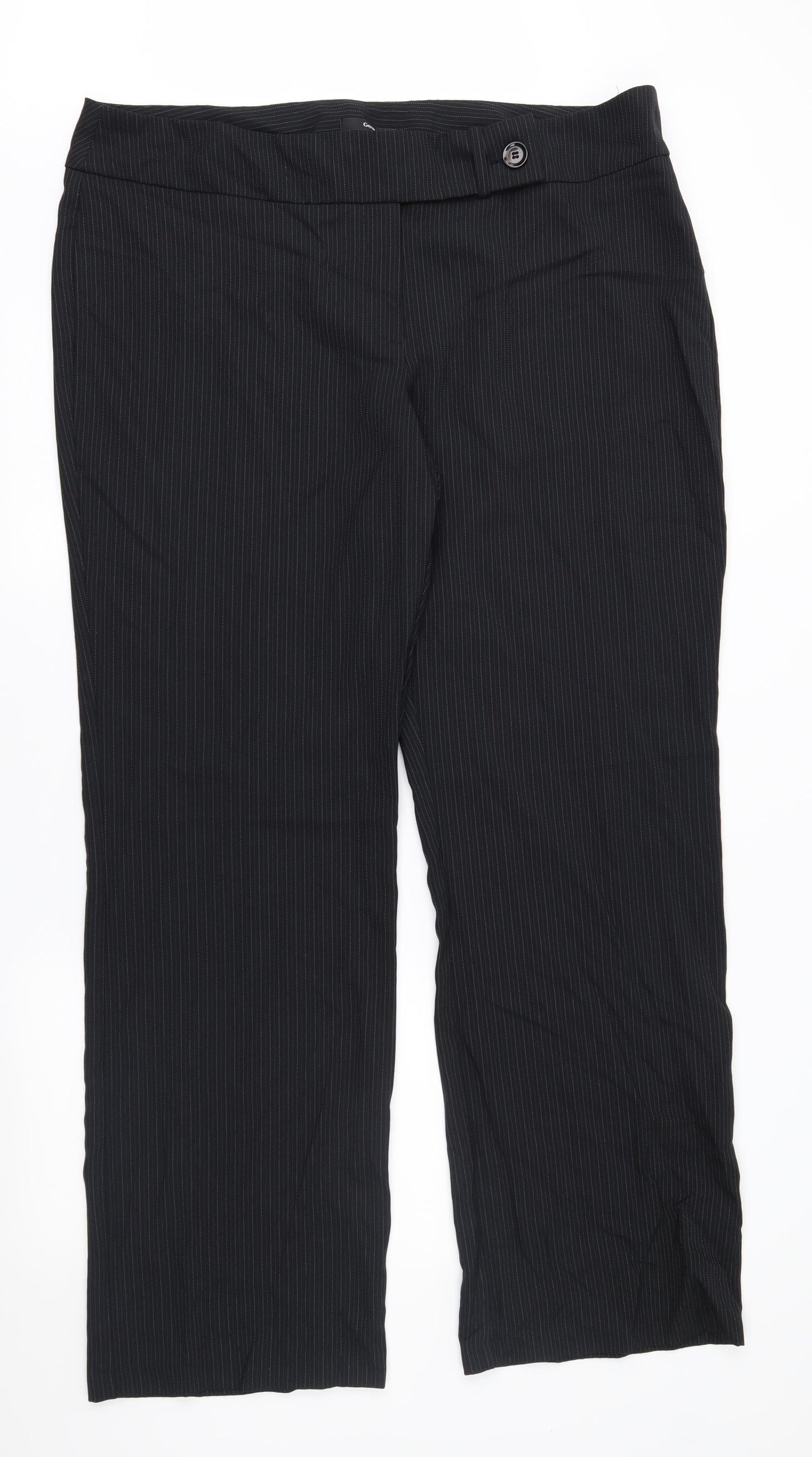George Womens Black Striped  Trousers  Size 20 L33 in