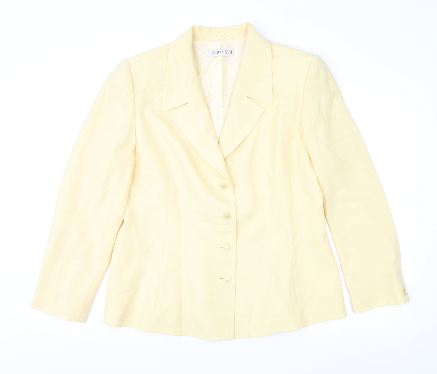 Jacques Vert Womens Yellow   Jacket Suit Jacket Size 16