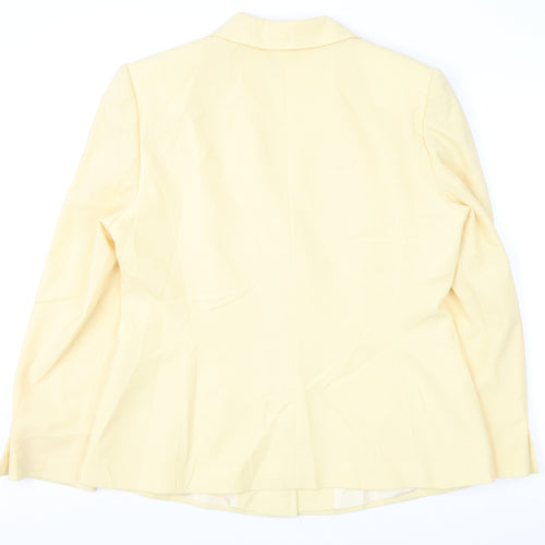 Jacques Vert Womens Yellow   Jacket Suit Jacket Size 16