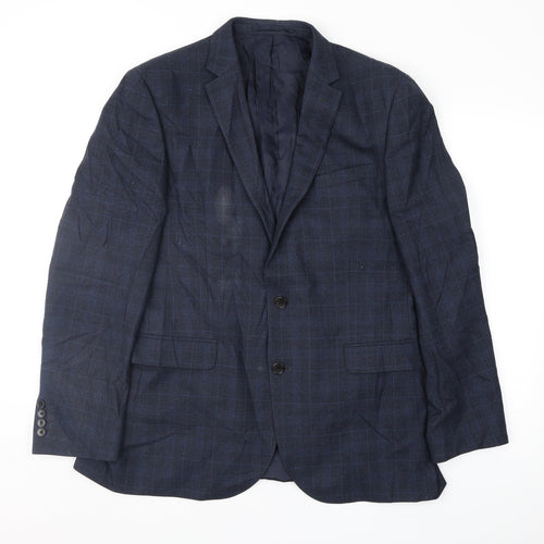 John Lewis Mens Blue Check  Jacket Suit Jacket Size 42