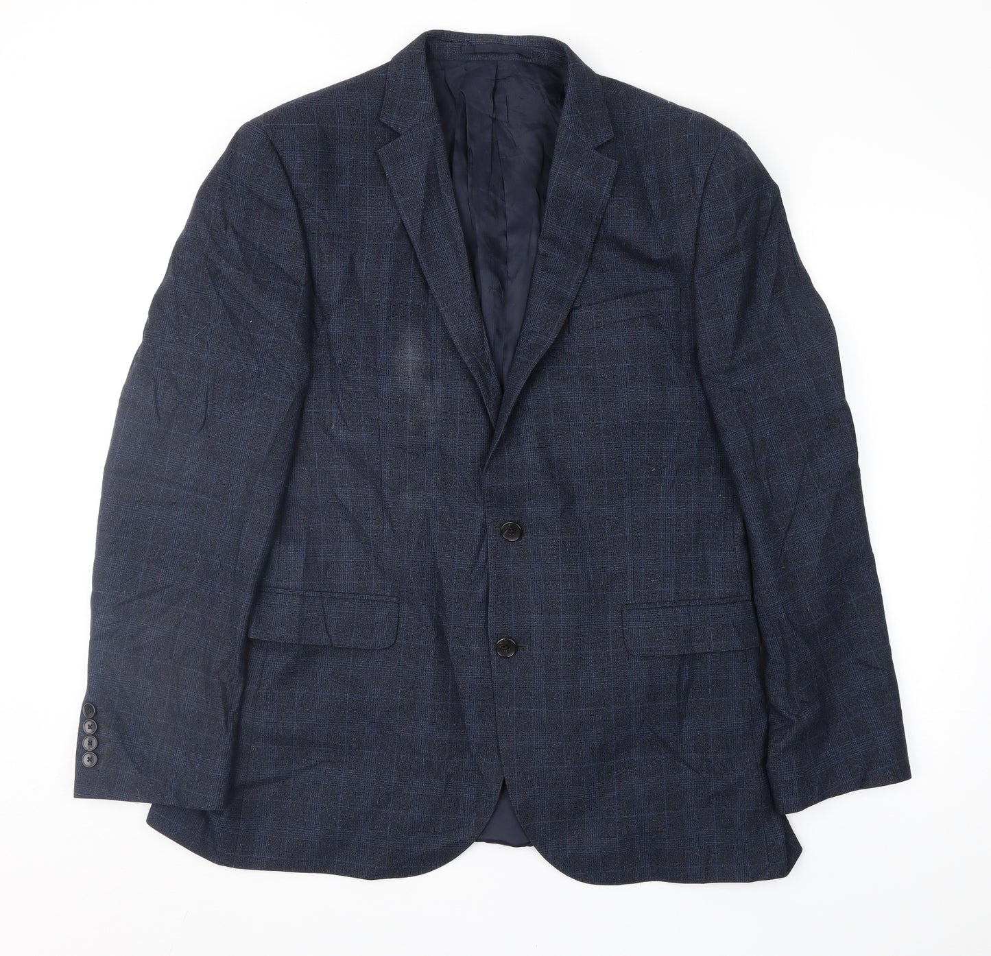 John Lewis Mens Blue Check  Jacket Suit Jacket Size 42
