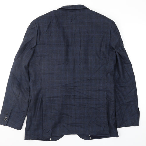 John Lewis Mens Blue Check  Jacket Suit Jacket Size 42