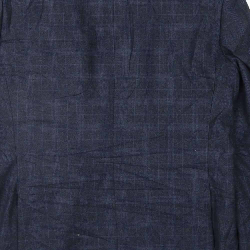 John Lewis Mens Blue Check  Jacket Suit Jacket Size 42