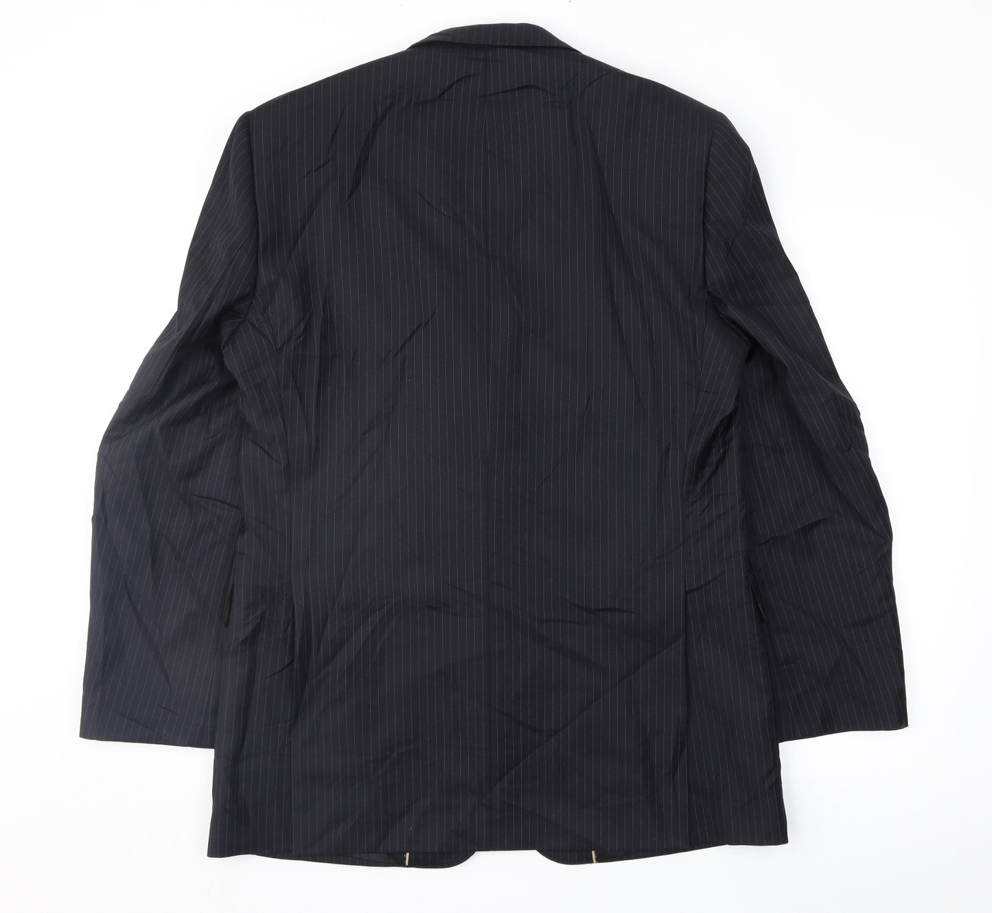 Terry de Havilland Mens Blue Striped  Jacket Suit Jacket Size 40