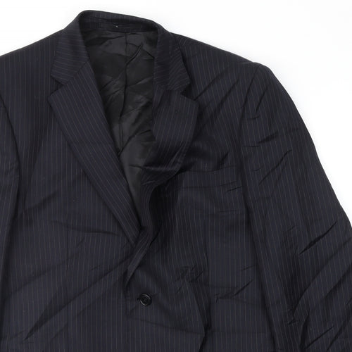 Terry de Havilland Mens Blue Striped  Jacket Suit Jacket Size 40