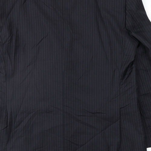 Terry de Havilland Mens Blue Striped  Jacket Suit Jacket Size 40