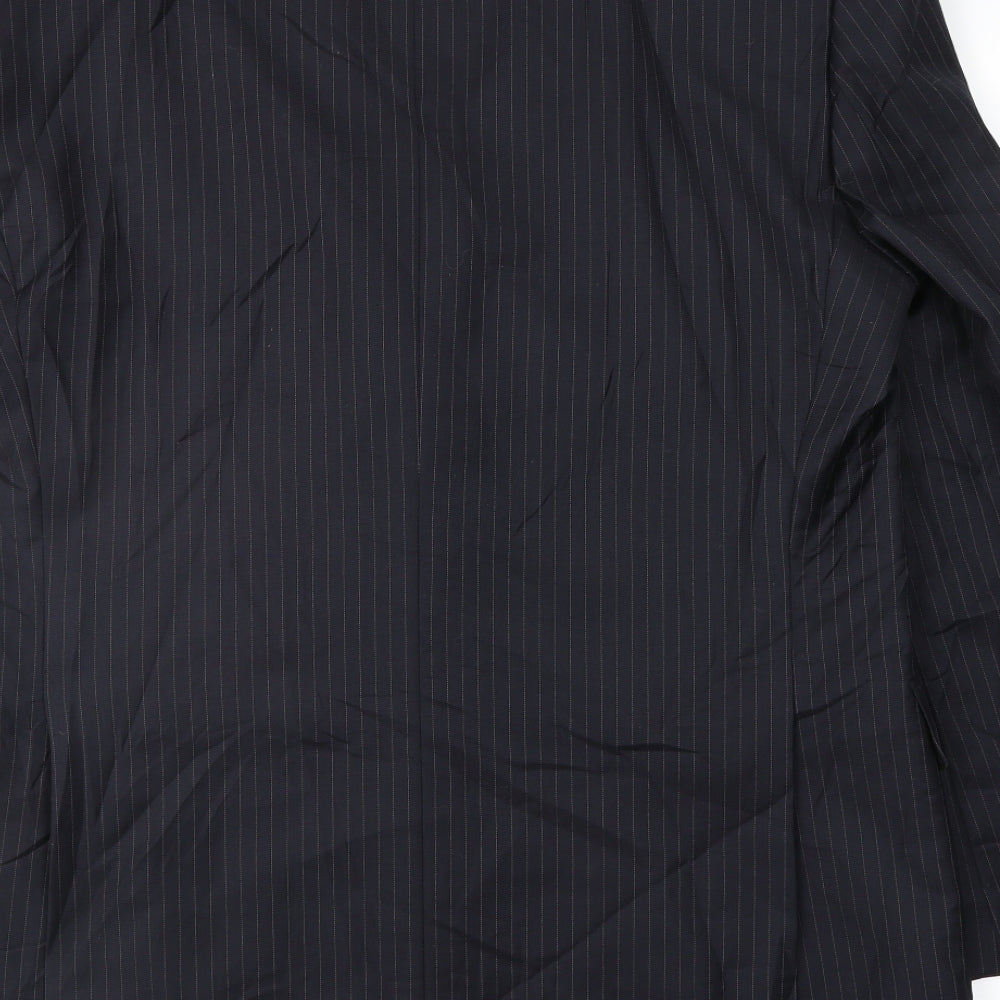 Terry de Havilland Mens Blue Striped  Jacket Suit Jacket Size 40