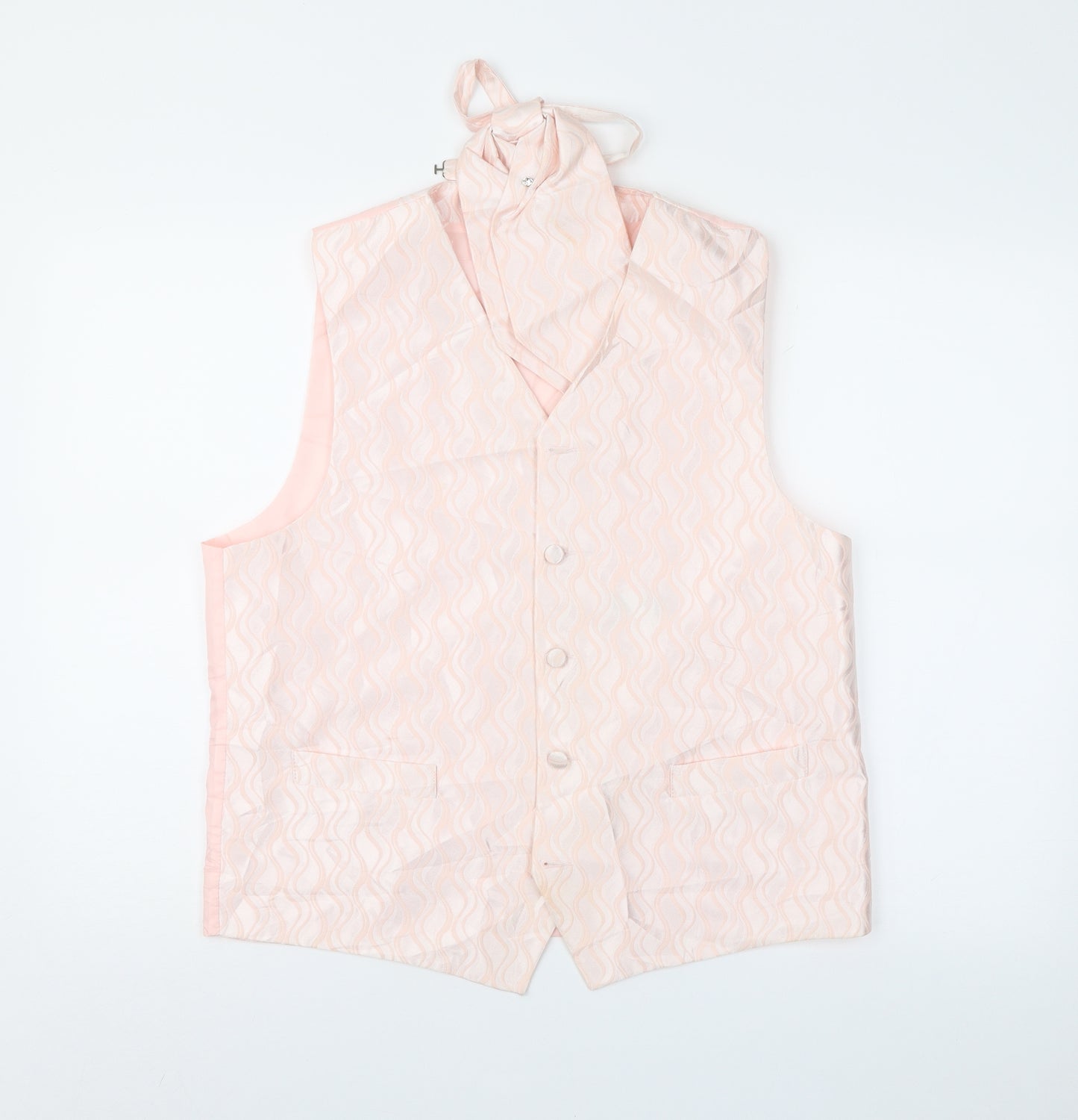 Cecily Mens Pink Geometric  Jacket Suit Waistcoat Size 40