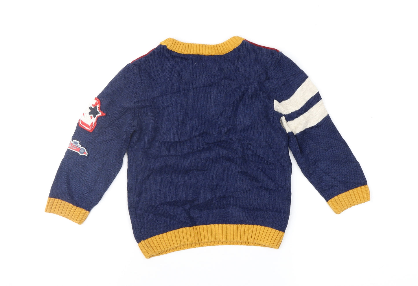 NEXT Boys Blue Colourblock  Pullover Jumper Size 12-18 Months