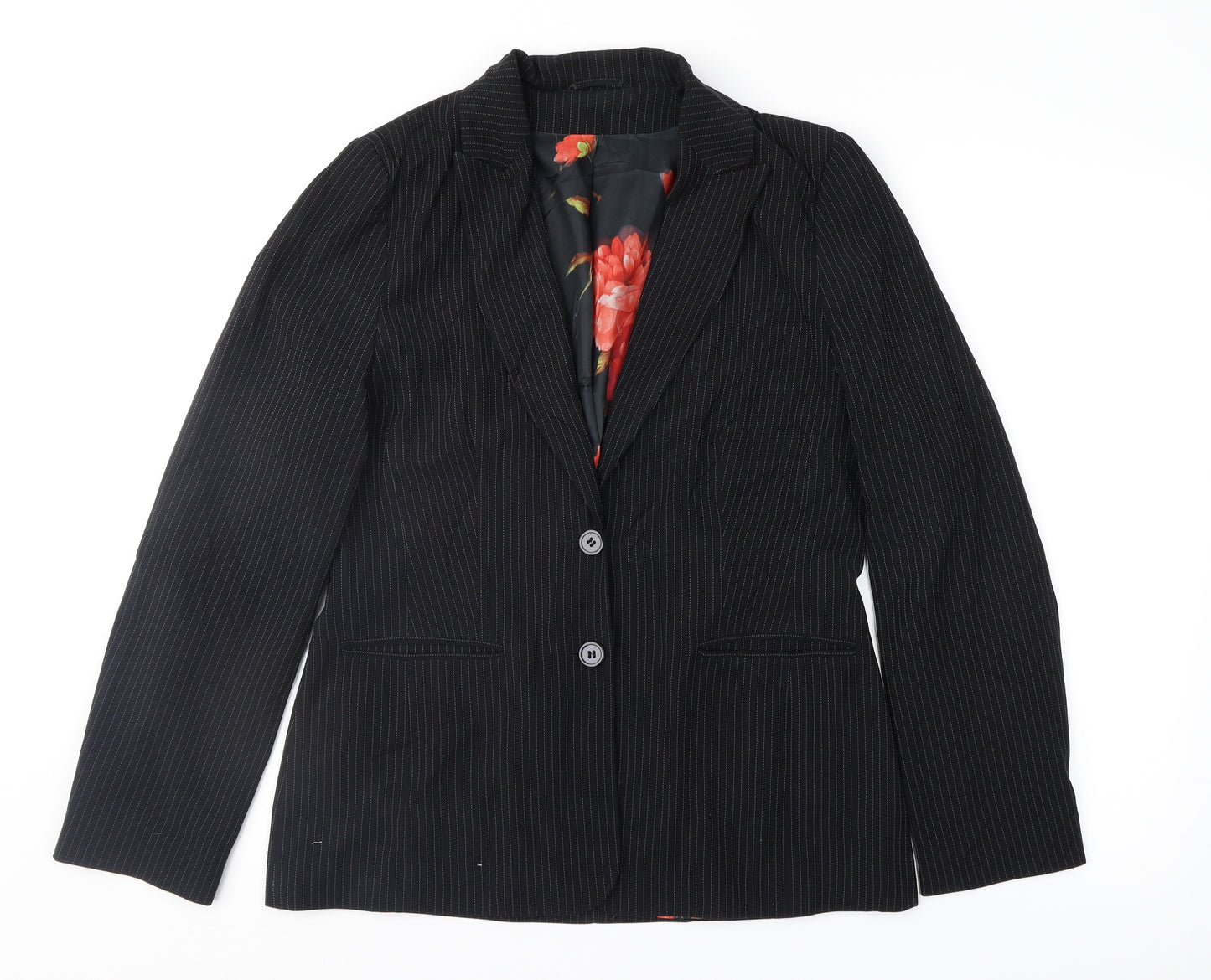 Dorothy Perkins Womens Black Striped  Jacket Suit Jacket Size 12