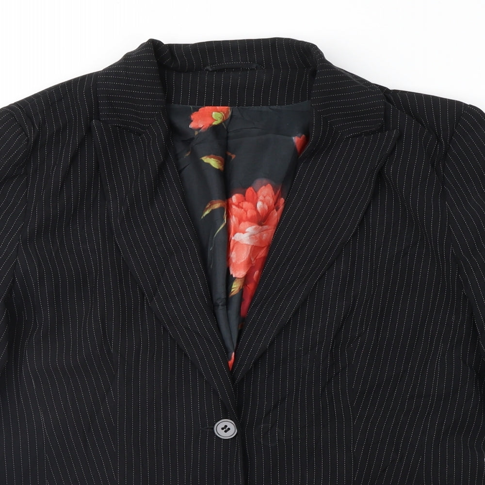 Dorothy Perkins Womens Black Striped  Jacket Suit Jacket Size 12