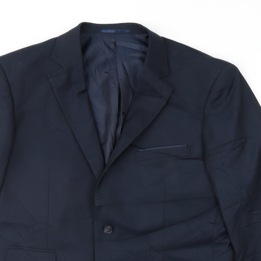Preworn Mens Blue Striped  Jacket Suit Jacket Size 38