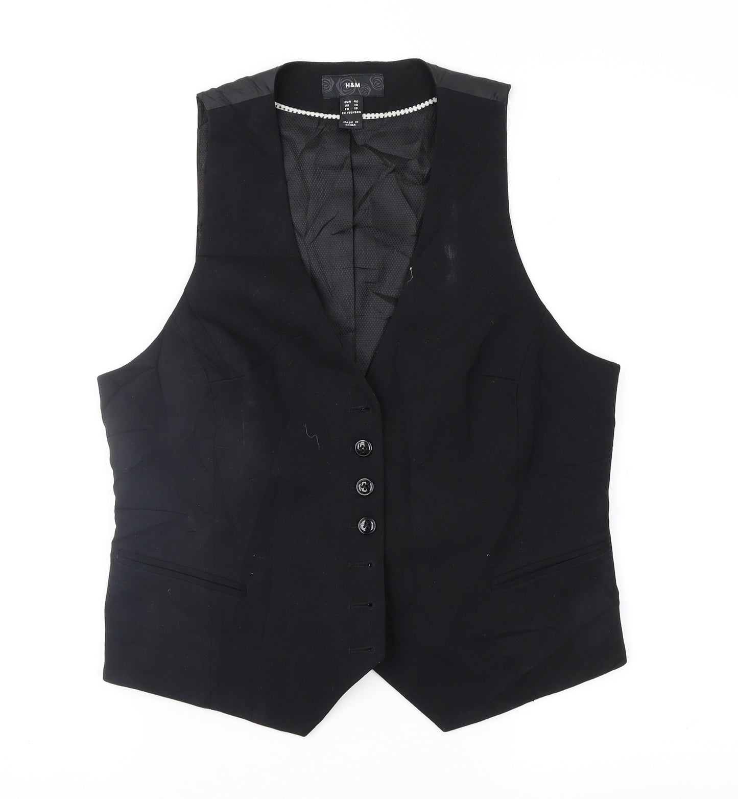 H&M Womens Black   Jacket Suit Waistcoat Size 12