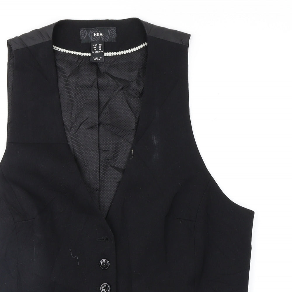 H&M Womens Black   Jacket Suit Waistcoat Size 12