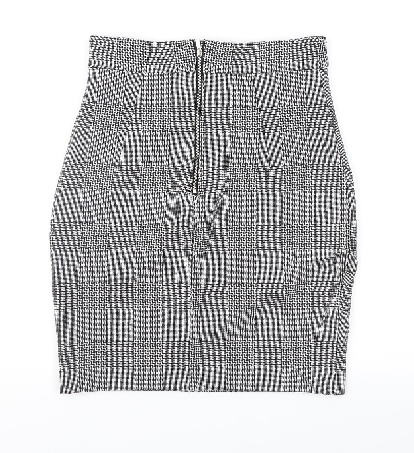 H&M Womens Black Check  Straight & Pencil Skirt Size 8