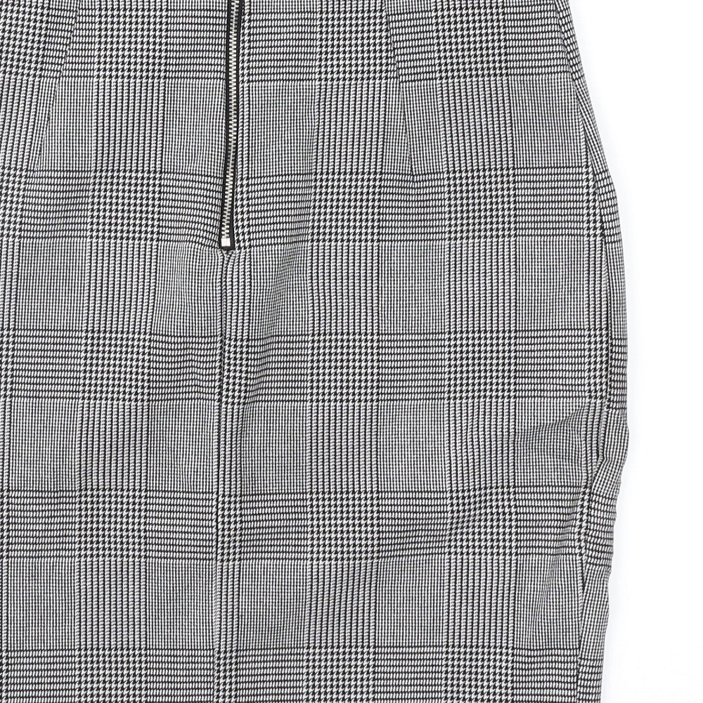 H&M Womens Black Check  Straight & Pencil Skirt Size 8
