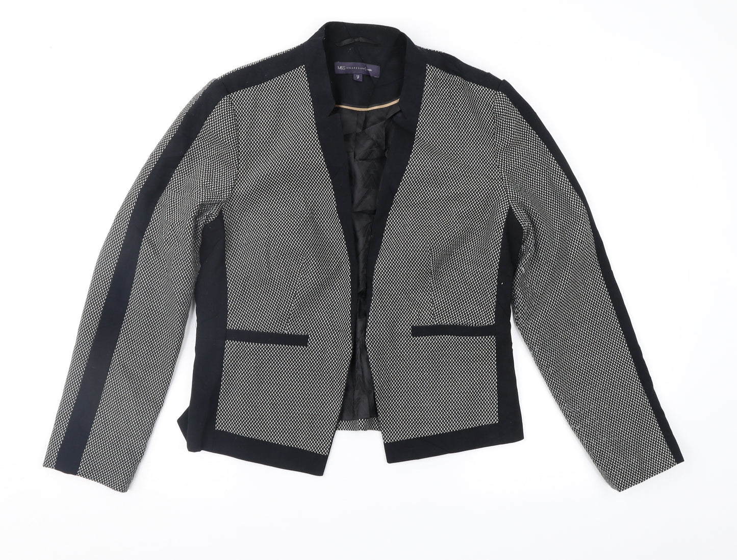 Marks and Spencer Womens Black Geometric  Jacket  Size 12
